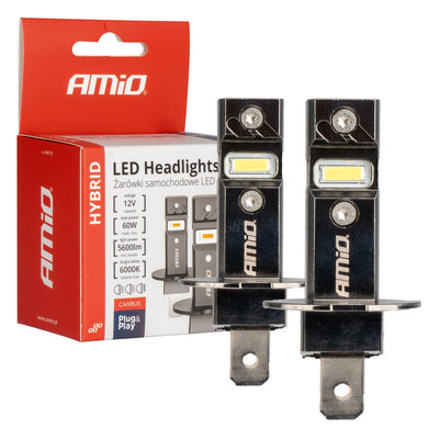AMIO LED H3 Koplampen Hybrid Series 6000K Canbus 60W – Krachtige en Stijlvolle Autoverlichting