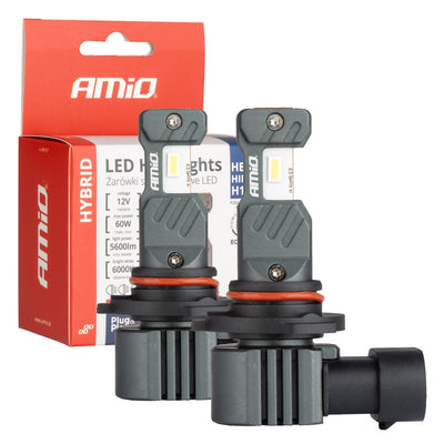 AMiO LED HB3 Koplampen/Mistlampen Hybrid series H10/HIR1 Wit 6000K - 5600LM Canbus 60W