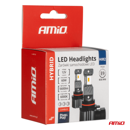 AMiO AMIO LED HIR2 Koplampen 6000K 60W Canbus Hybrid series – Krachtige en Foutcodevrije Autoverlichting AMiO 5