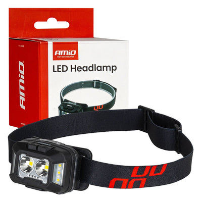 AMiO LED Hoofdlamp 2xXPG+10SMD 1800mAh SUPER BRIGHT – USB Oplaadbaar Met Multi-Lichtmodi - Voor Outdoor Workshop en Noodsituaties
