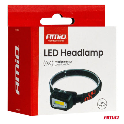 AMiO AMiO LED Hoofdlamp COB 1800mAh met Bewegingssensor - USB Oplaadbaar en Verstelbare Hoofdband - Voor Outdoor Workshop en Noodsituaties AMiO 12
