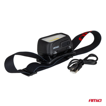 AMiO AMiO LED Hoofdlamp COB 1800mAh met Bewegingssensor - USB Oplaadbaar en Verstelbare Hoofdband - Voor Outdoor Workshop en Noodsituaties AMiO 8