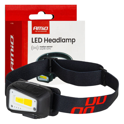 AMiO AMiO LED Hoofdlamp COB 1800mAh met Bewegingssensor - USB Oplaadbaar en Verstelbare Hoofdband - Voor Outdoor Workshop en Noodsituaties AMiO 1