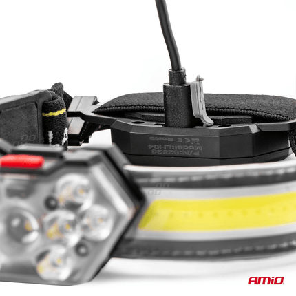 AMiO AMiO LED Hoofdlamp met Oplaadbare Batterij en 5 Lichtmodi – 6500K Wit Licht AMiO 3