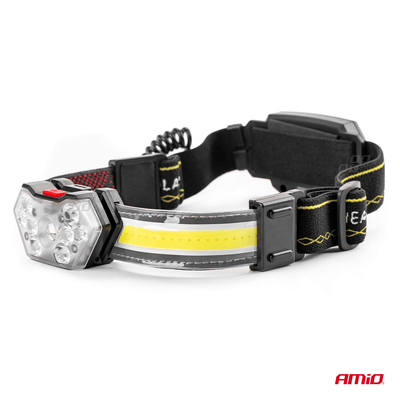 AMiO LED Hoofdlamp met Oplaadbare Batterij en 5 Lichtmodi – 6500K Wit Licht