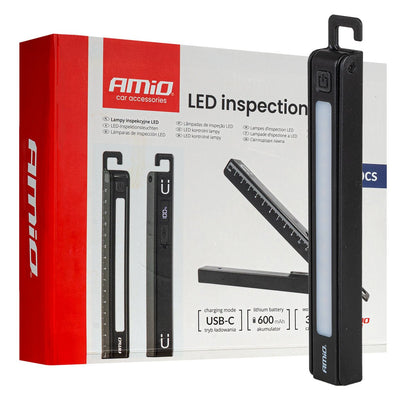 AMiO LED Inspectielampen Set 10x XTE+SMD 600mAh met Compact Ontwerp - USB Oplaadbaar en Multi-Lichtmodi - Voor Werkplaats Shop en Noodsituaties