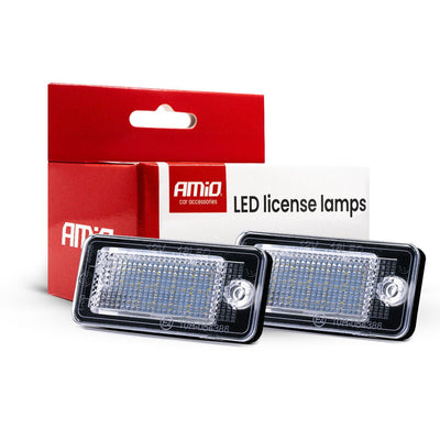 AMiO LED Kentekenverlichting CLP01 voor AUDI A3/A4/A5/A6/A8/Q7 – Canbus Foutvrij – Plug en Play Set van 2 Nummerplaatverlichting