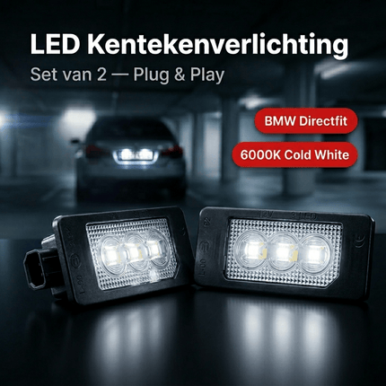 AMiO AMiO LED Kentekenverlichting CLP02 HP voor BMW – High Power LED – Canbus Foutvrij – Plug en Play Set van 2 Nummerplaatverlichting Lampen AMiO 2