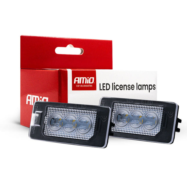 AMiO AMiO LED Kentekenverlichting CLP03 HP VAG – High Power LED – Canbus Foutvrij – Plug en Play Set van 2 Nummerplaatverlichting Lampen Seat Skoda Audi Volkswagen VW AMiO 1