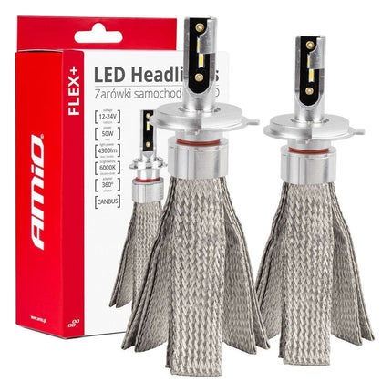 AMiO AMiO LED Koplampen FLEX+ Serie H4/H19 canbus 6000K 12 - 24V Dimlichten Wit AMiO 5