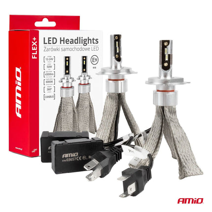 AMiO AMiO LED Koplampen FLEX+ Serie H4/H19 canbus 6000K 12 - 24V Dimlichten Wit AMiO 8