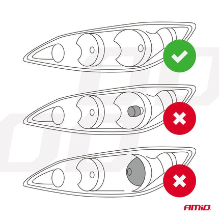 AMiO LED Koplampen H4/H19 PL - lensserie Dimlichten Wit - VCTparts.nl