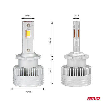 AMiO AMiO LED Koplampen X AllinOne - serie D2S D2R D4S D4R canbus 6000K Dimlichten Wit AMiO 2