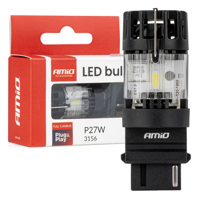 AMiO LED Lamp LumiTec 3157 P27W 12V FULL CANBUS – Krachtige Witte LED Vervanger (1 stuk)