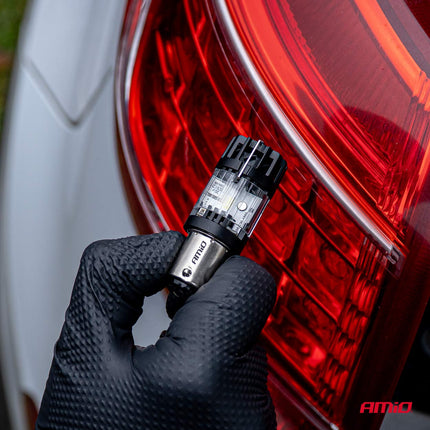 AMiO LED Lamp LumiTec BA15S P21W 12V FULL CANBUS – Helder Wit LED Vervanger (1 stuk) - VCTparts.nl