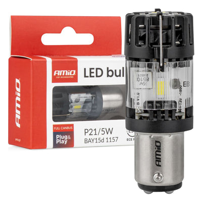 AMiO LED Lamp LumiTec BAY15D P21/5W 12V FULL CANBUS – Helder Wit LED Vervanger (1 stuk)