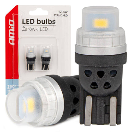 AMiO AMiO LED - lampen 360 Pure Light Serie STANDAARD T10 W5W 2x3020 SMD Wit 12V/24V AMiO 5