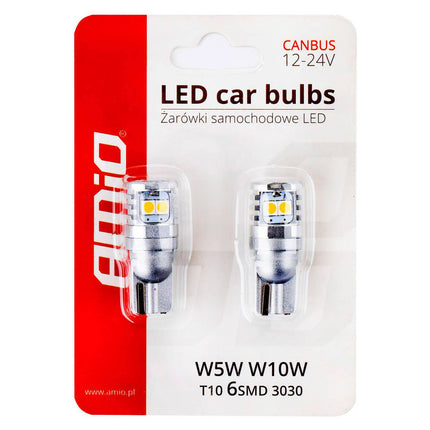 AMiO AMiO LED - lampen CANBUS 3030 6SMD T10 W5W W10W Wit 12V/24V AMiO 4