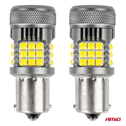 AMiO AMiO LED - LAMPEN CANBUS PRO - serie 1156 BA15S P21W R10W R5W 36x3030 SMD VENTILATOR Wit 12V/24V AMiO 5
