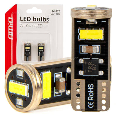 AMiO LED-lampen CANBUS T10e W5W 3x2055 SMD Wit 12V/24V 12V/24V