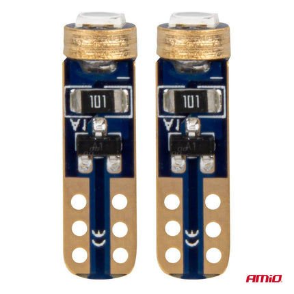 AMiO LED - LAMPEN STANDAARD Blauw T5 12V 3030 1LED HP Zonder Polariteit - VCTparts.nl