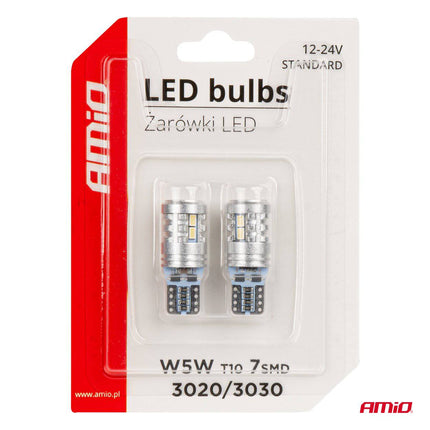 AMiO AMiO LED - lampen STANDAARD T10 W5W 6x3020 + 1x3030 SMD Wit 12V/24V AMiO 4
