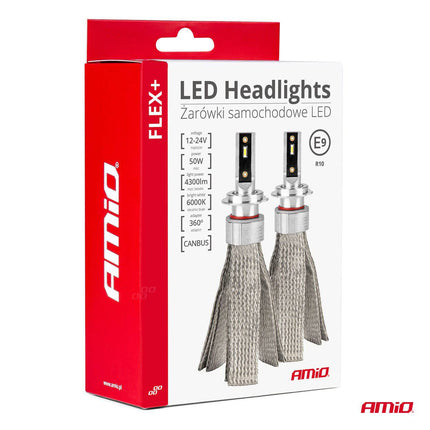 AMiO AMiO LED Mistlichten FLEX+ Serie H8 H9 H11 H16 canbus 6000K 12 - 24V Wit AMiO 5