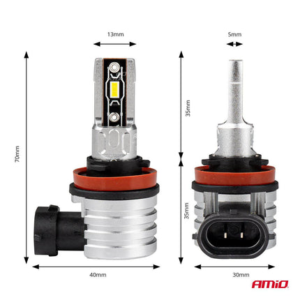 AMiO LED Mistlichten H - mini - serie H8/H9/H11/H16 Wit - VCTparts.nl