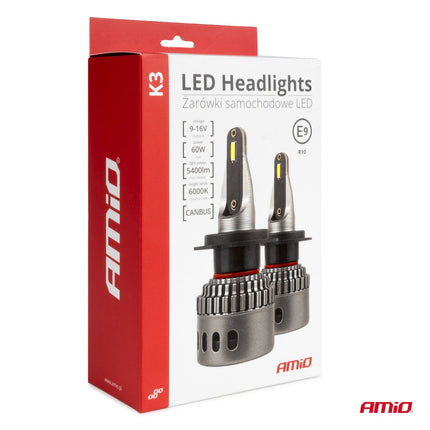 AMiO AMiO LED Mistlichten K3 - serie HB3/HIR1 9011/H10 – 6000K Wit 12V CANBUS AMiO 5
