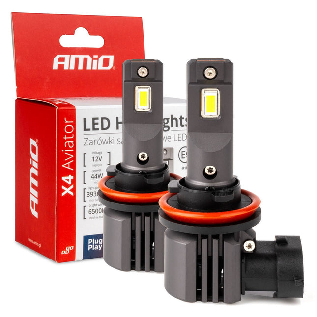 AMiO LED Mistlichten X4 - serie AVIATOR H8/H9/H11/H16 6500K max. 44W Wit - VCTparts.nl