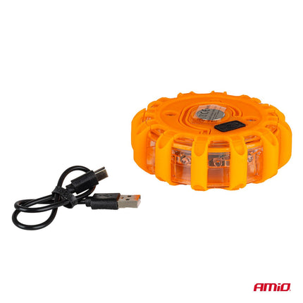 AMiO LED Safety Lights Rood Set van 10 Noodlampen 12SMD+3SMD 650mAh met Waarschuwingsfunctie - VCTparts.nl