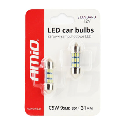 AMiO AMiO LED STANDAARD 3014 9SMD Festoen C5W C10W C3W 31mm Wit 12V AMiO 2
