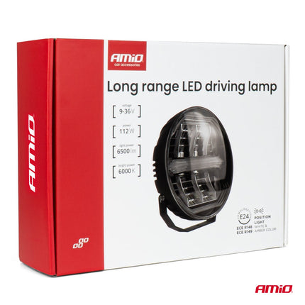AMiO AMiO LED Werklicht Verstraler 112W 12V - 24V Lange - afstandslamp met Positielicht voor Vrachtwagen, Offroad, Bouw en Landbouw AMiO 9