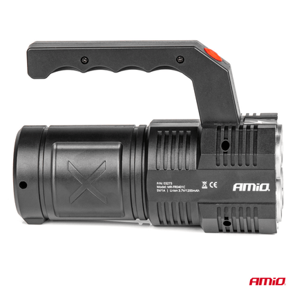 AMiO AMiO LED Zoeklicht Handlamp met Geïntegreerde Oplaadbare Batterij 300LM Zwart - Rood AMiO 4