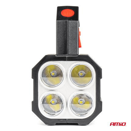 AMiO AMiO LED Zoeklicht Handlamp met Geïntegreerde Oplaadbare Batterij 300LM Zwart - Rood AMiO 3
