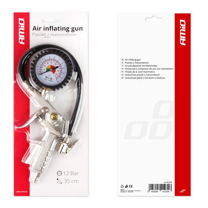AMiO AMiO Luchtpistool met Drukmeter voor Compressor Air Gun Koppelstuk Zilver AMiO 3