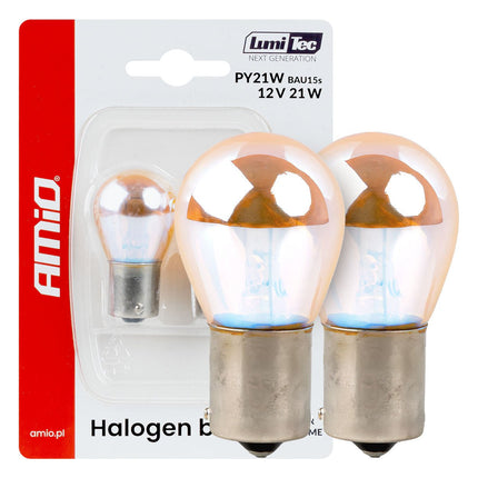 AMiO AMiO LumiTec PY21W Amber Chrome Halogeen Autolampen – BAU15s 12V 21W (2 stuks) AMiO 1