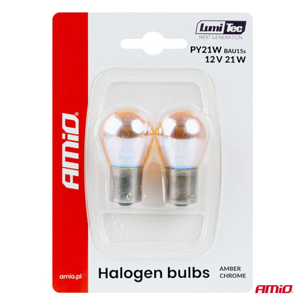 AMiO AMiO LumiTec PY21W Amber Chrome Halogeen Autolampen – BAU15s 12V 21W (2 stuks) AMiO 6