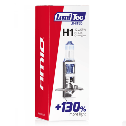 AMiO AMiO LumiTec Silver Halogeen Dimlicht +130% H1 12V 55W (1 stuk) AMiO 2