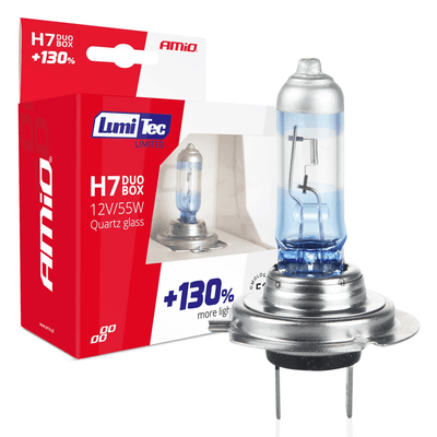 AMiO LumiTec Silver Halogeen Dimlicht +130% H7 12V 55W (set)