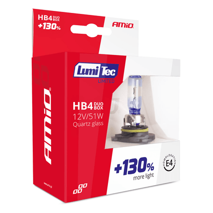 AMiO AMiO LumiTec Silver Halogeen Dimlicht +130% HB4 12V 51W (set) AMiO 3