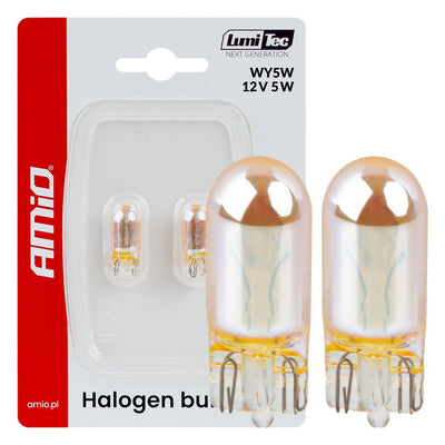 AMiO LumiTec WY5W Amber Chrome Halogeen Autolampen – W2.1x9.5d 12V 5W (2 stuks)