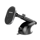 AMiO AMiO Magnetische Autohouder met 15W Qi Draadloze Oplader en MagSafe - Verstelbare Arm en Zuignap Zwart AMiO 2