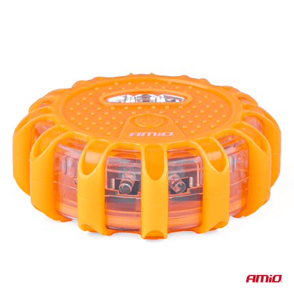 AMiO Magnetische Verkeer Noodgeval Waarschuwings - disk 16LED 3xAAA IP65 (12SMD + 3SMD) Oranje - VCTparts.nl