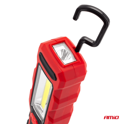 AMiO AMiO Magnetische Werklamp Looplamp Inspectie Auto Zaklamp met 12 - 24V en 230V Lader Rood Zwart AMiO 9