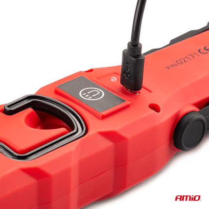 AMiO AMiO Magnetische Werklamp Looplamp Inspectie Auto Zaklamp met 12 - 24V en 230V Lader Rood Zwart AMiO 5