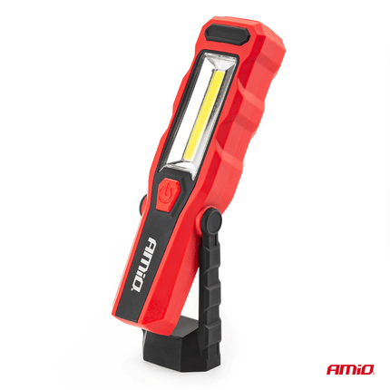 AMiO AMiO Magnetische Werklamp Looplamp Inspectie Auto Zaklamp met 12 - 24V en 230V Lader Rood Zwart AMiO 3