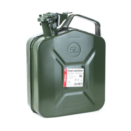AMiO Metal Jerrycan 5L – UN - Gecertificeerde Metalen Brandstofcan Groen - Stalen Noodopslag Emergency Fuelcan Diesel Benzine - VCTparts.nl