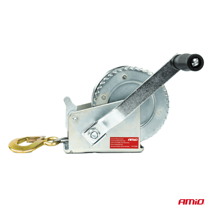 AMiO AMiO Metalen Handmatige Lier Slinger met Stalen Veerslot 5m Slinger 450 kg Capaciteit AMiO 3