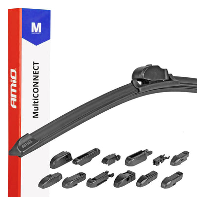 AMiO Multiconnect Flat Wiper Ruitenwisser 12 inch 300mm - Universele Ruitenwisser met 12 Adapters